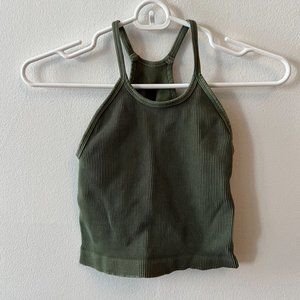 Free People Happiness Runs Crop Tank (S) Secret Moss